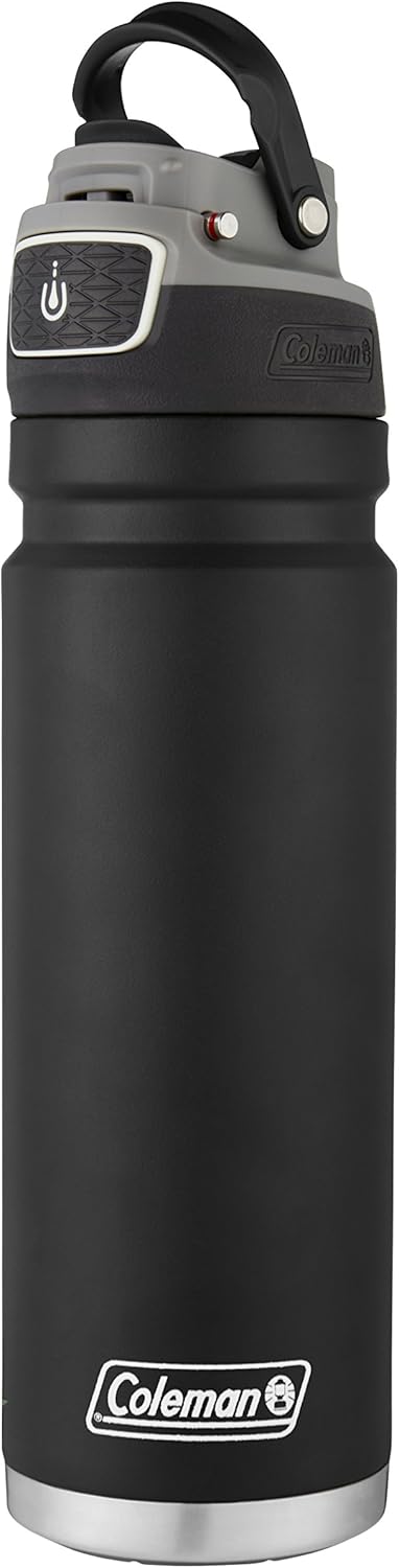 Freeflow Autoseal Stainless Steal Water Bottle, 24Oz, Black