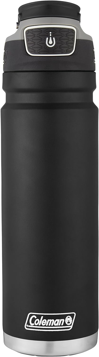 Freeflow Autoseal Stainless Steal Water Bottle, 24Oz, Black