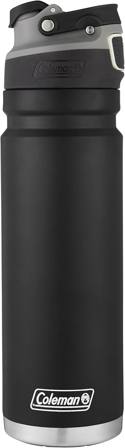 Freeflow Autoseal Stainless Steal Water Bottle, 24Oz, Black