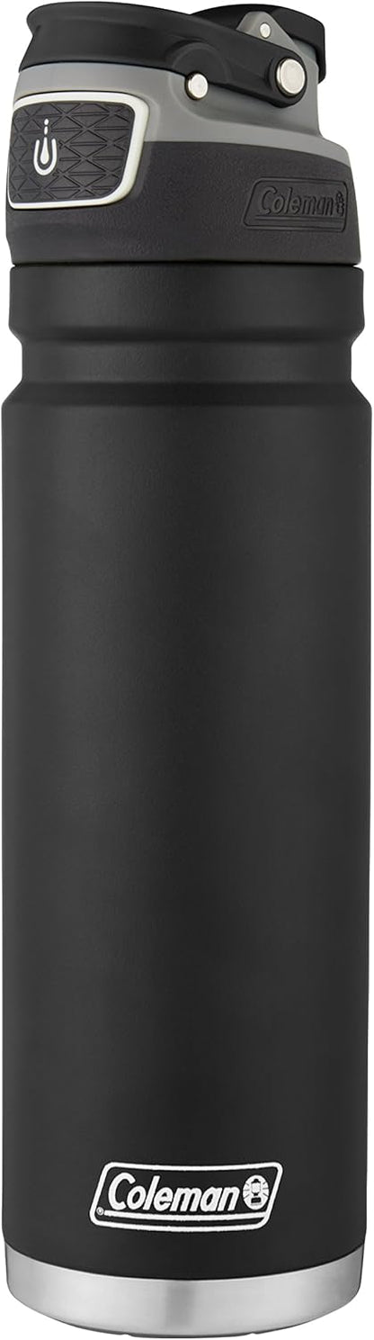 Freeflow Autoseal Stainless Steal Water Bottle, 24Oz, Black